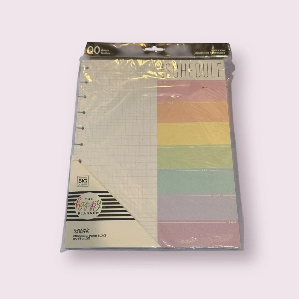 The Happy Planner Schedule Block Pad 100‎ Sheets Me & My Big Ideas Stationery